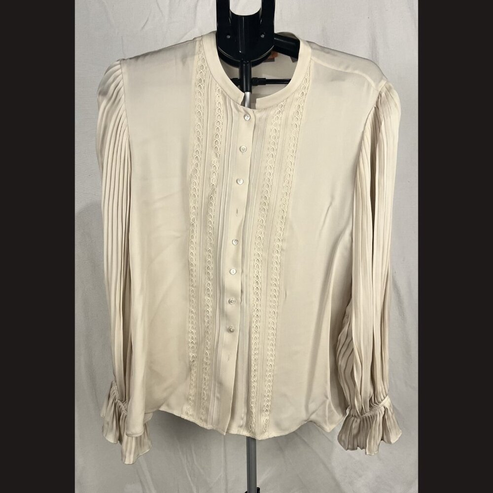 Valerie women's brown long sleeve button up‎ blouse size XL